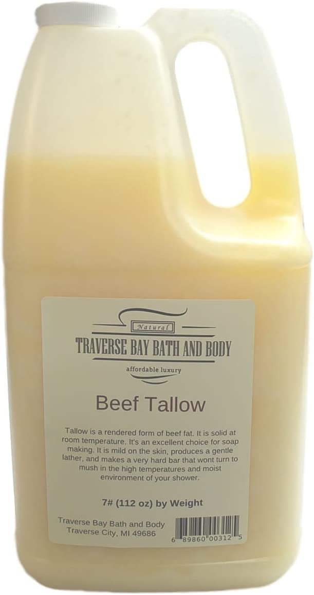Beef Tallow Soap Making Supplies. 7 Pound Gallon. 